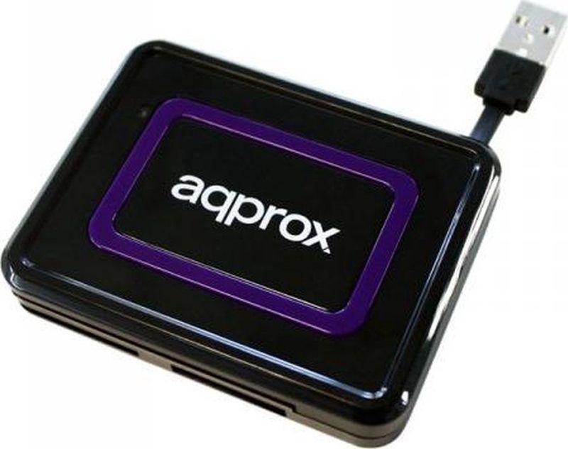 APPROX USB 2.0 extern, e- en smart card reader, zwart