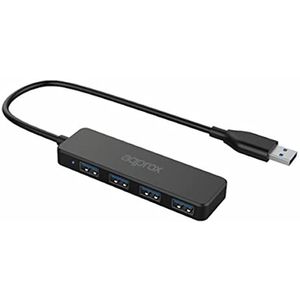Approx APPC49 (USB-A, 4 ports), Docking station + USB-hub, Zwart