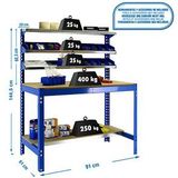 Simonrack Werkbank SIMONWORK BT1 900 blau 91,0 x 61,0 x 144,5 cm