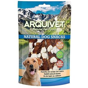 ARQUIVET Konijnensnoep met calcium, 100 g, natuurlijke snacks voor honden, lekkernijen en beloningen voor honden, aanvullende voeding