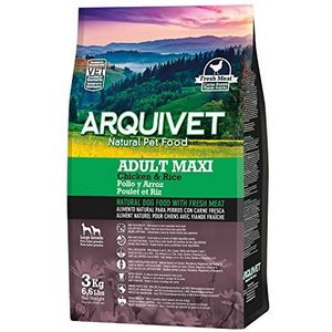 ARQUIVET Pienso Premium Maxi Kip en Rijst voor volwassenen, 3 kg, natuurlijk voer voor volwassen honden van grote rassen, droogvoer voor honden, hoge verteerbaarheid, gastro-intestinaal