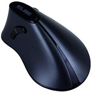 Elbe RT-102 Ergonomische verticale draadloze muis, ontwerp om pols en onderarm te ontspannen tijdens gebruik, opbergvak voor nano-USB-ontvanger, 800 dpi, zwart