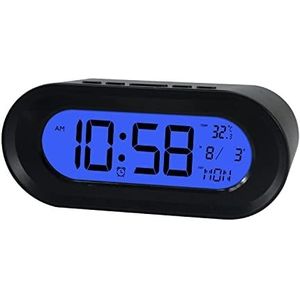ELBE - Radio Alarmklok - Zwart - Thermometer - Scherm met Achtergrondverlichting