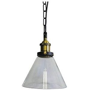 Fbright Plafondlamp E27 glazen lampenkap vintage stijl zwart goud