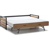 Uitschuifbed 90 x 190 cm van MDF, grenen en metaal BOSTON