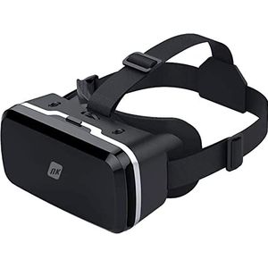 NK Smartphone 3D VR Bril - Virtual Reality Smart Glasses voor Smartphones 4.7"" - 6.53"", Kijkhoek 90-100 Graden, 360° Draaibaar, Verstelbare Lens en Pupil, compatibel met iPhone Android - Zwart