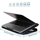 Laptop Koeler - Zwart - Kunststof - Met 2 USB Poorten