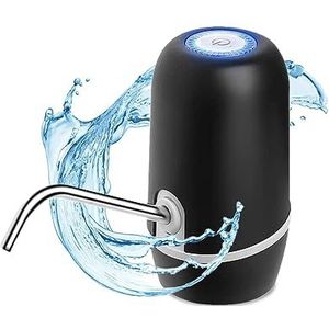 NK Waterdispenser, automatische dispenser, USB-opladen, stalen doseerder, BPA-vrij, koud water, 1200 mAh, draagbaar, jerrycan en flessen 1,5, 5,7, 10, 11,3, 15, 18,9 l, zwart, 16 cm