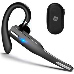 NK Draadloze hoofdtelefoon Bluetooth 5.0 – handsfree, microfoon, heldere stem-technologie, batterij 100 mAh; gering gewicht, inclusief tas – iPhone en Android