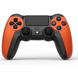 NK Wireless Controller voor PS4 / PS3 / PC/Mobiel - Draadloze Controller met 2-Shock, 6-assige detectiefunctie, LED-licht, aanraakscherm, Dubbele Trilling, oplaadkabel inbegrepen - oranje