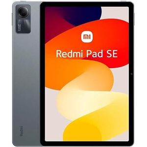 NK Redmi Pad SE tablet, wifi, 11 inch display, 4 GB/128 GB, FHD+ resolutie, 90 Hz beeldherhalingssnelheid, 8000 mAh batterij, kleur grijs