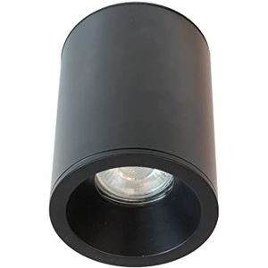 Oppervlaktespot voor binnen en buiten, zwart, IP65, geschikt voor badkamer, GU10-gloeilamp, cilindrisch, onafhankelijk