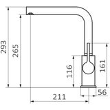 Keukenkraan grb kitchen 29,3 cm messing mat zwart