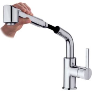 Keukenkraan grb kitchen 30,2 cm met uittrekbare handdouche twee standen chroom