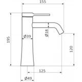 Wastafelkraan grb time verhoogd model 19,5 cm met clickwaste chroom