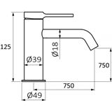 Bidetkraan grb aura 7,5 cm met clickwaste zwart