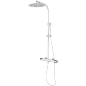 Opbouw regendouche set grb aura ronde douchekop ø25 cm en staaf handdouche wit