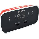 Aiwa - CRU-19RD - Wekkerradio - Rood - LED-display - USB-oplaadfunctie