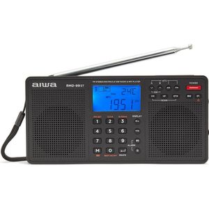 Aiwa RMD-99ST 4-bands multiband radio PLL DSP FM stereo/SW/MW/LW, SD-kaartlezer, grijs