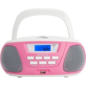 Aiwa - BBTU300PK - Radio CD Bluetooth MP3 - Pink White