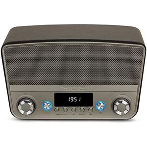 Aiwa BSTU-750BK - Compacte Luidspreker - Zwart - Leer en Titanium Metallic
