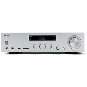 Aiwa AMU-120BT/SL: versterker, AV-ontvanger, Bluetooth 5.0, 120 W, USB-poort, SD-kaartlezer. Kleur: zilver