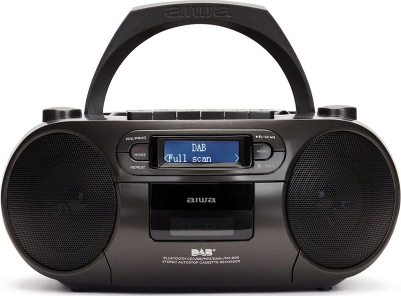 Aiwa BBTC-660DAB Zwart draagbare DAB+/FM radio - met cd-speler, cassette, Bluetooth, USB