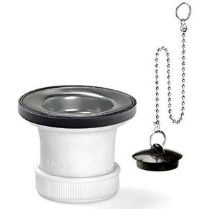 Waschbecken-/Bidetventil mit Abdeckung und Kette, 1 1/2 Zoll Auslass, ø 40 mm
