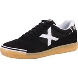 Munich - G3 - Zaalvoetbalschoenen - Zwart Wit - Leder en Synthetisch Mesh