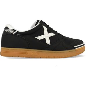 Munich - G3 - Zaalvoetbalschoenen - Zwart Wit - Leder en Synthetisch Mesh