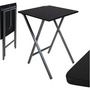 Vierkante klaptafel zwart 48 x 48 x 65 cm