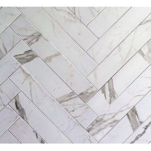Cifre Ceramica Statuario wand- en vloertegel - 10x60cm - 10mm - Rechthoek - gerectificeerd - Marmerlook - Wit/zwart mat SW07310848