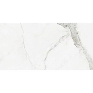 Cifre Ceramica Statuario wand- en vloertegel - 60x120cm - 10mm - Vierkant - gerectificeerd - Marmerlook - Wit/zwart glans SW07310847
