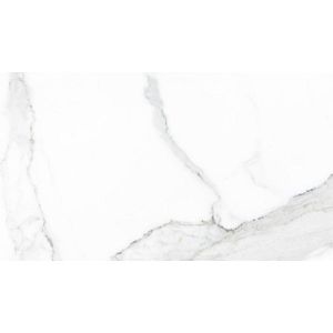 Cifre Ceramica Statuario wand- en vloertegel - 30x60cm - 9mm - Rechthoek - gerectificeerd - Marmerlook - Wit/zwart glans SW07310845