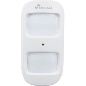 Nivian -Draadloze bewegingsmelder compatibel met Nivian-alarm, geschikt voor binnenshuis, immuun voor dieren tot 20 Kg–Brede afdekking – anti-sabotage-eenvoudige installatie zonder kabels