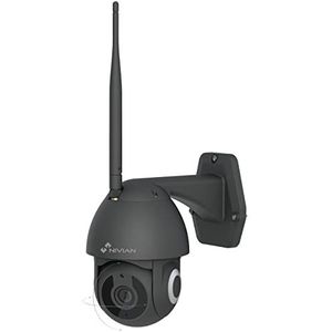 Nivian NVS-IPC-0S2B Full HD 3MP zwarte WiFi PT camera voor buiten met IR nachtzicht, auto tracking, microSD en 2-weg audio op Tuya app - Beveiligingscamera IP camera bewakingscamera camerabewaking veiligheidscamera beveiliging netwerk camera webcam