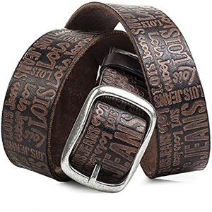 Lois Echt lederen riem, metalen gesp, robuust, flexibel en duurzaam, originele geschenkdoos, gestanst merk jeans, breedte 40 mm, 49810, kleur, eenheidsmaat