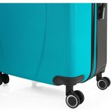 ITACA - 3-delige kofferset 55/66/76 cm ABS. 4 wielen. Stijf, sterk en licht. Hangslot. Kleine koffer goedgekeurd voor Ryanair, medium en groot. 71100, turquoise (turquoise/antraciet), 70 centimeters,