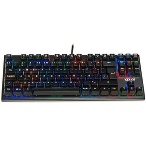 iggual - Mechanisch TKL toetsenbord met USB-kabel | toetsenbord met verlichting - eenvoudige installatie - kleur zwart - afmetingen 35,6 x 13,6 x 3,6 cm
