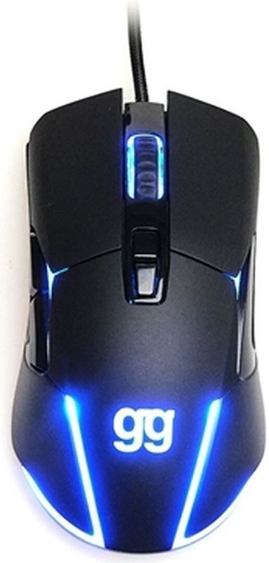 iggual - Tourmaline - Gaming Muis - Zwart - 7 Knoppen - USB Kabel - RGB MultiZone Verlichting - 800 tot 7200 dpi