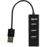 Iggual - HUB-A-4p - Docking Station - Zwart - USB-hub met 4 USB-A 2.0-poorten