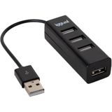 Iggual - HUB-A-4p - Docking Station - Zwart - USB-hub met 4 USB-A 2.0-poorten