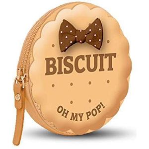 Oh My Pop! Pop! Biscuit-ronde portemonnee portemonnee 12 cm, beige