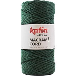 100 meter Katia Macrame groen - Bosgroen - Forest green - macrame koord - gerecycleerd getwijnd touw - voor macramé plantenhanger - macrame plantenhanger