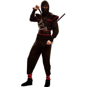 Ninja Asassin Kostuum Volwassenen Zwart Rood - Maat S