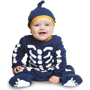 VIVING COSTUMES JUINSA - Klein blauw skelet kostuum voor baby&#x27;s - 1-2 jaar - Kinderkostuums