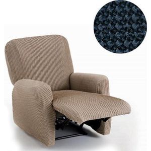Milos Fauteuilhoes voor Relaxstoel - Marineblauw - Geschikt voor 60-85cm Breedte - Extreme Stretch Stoelhoezen