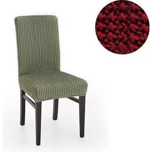 Belmarti® Stoelhoes Milos Rood - Stoelhoezen voor eetkamerstoelen met hoge rugleuning - Extreme Stretch stoelhoezen - Antistatisch: geen geknetter - Ademend Katoen: geen zweten
