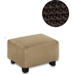 Milos Hockerhoes Bruin - Universele Fit voor Poefs 70-90cm - Duurzame & Elastische Hockerhoezen