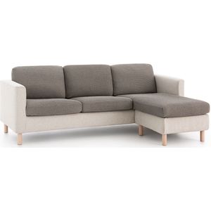 Belmarti® Zitkussenhoes Bali - 95cm tot 130cm breed Grijs - Universele Belmarti® zitkussen hoes voor elke zithoek - Multi-elastisch